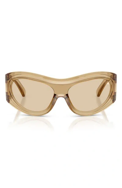 Burberry 138mm Irregular Shield Sunglasses In Neutral