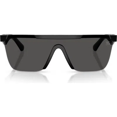 Burberry 141mm Rectangular Shield Sunglasses In Black