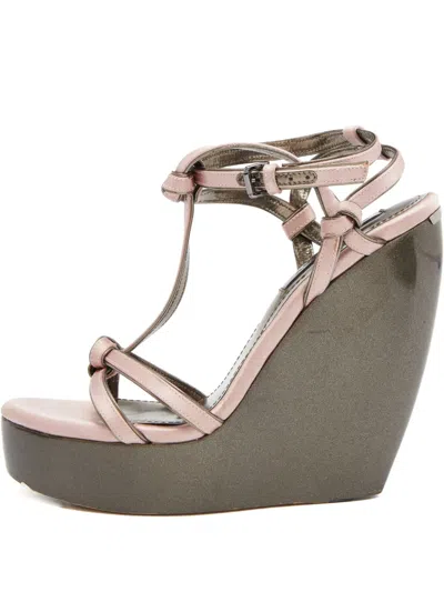 Pre-owned Burberry 150mm Wedge Sandals