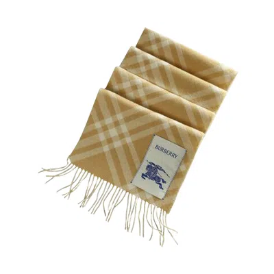 Pre-owned Burberry 168x30 Tbar Bias Scarf 'sand' | Tan | Men's Size Onesize In Brown
