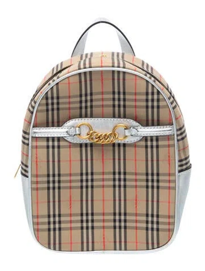 Pre-owned Burberry 1983 Check Backpack W/ Tags In Neutrals