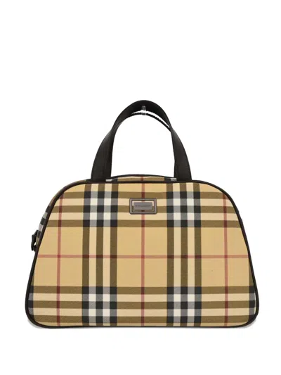 Pre-owned Burberry 1990-2000s Check-pattern Handbag In Neutral