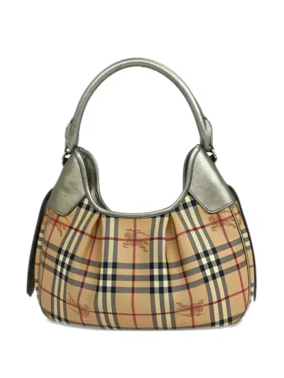 Pre-owned Burberry 1990-2000s Check-pattern Handbag In Neutral