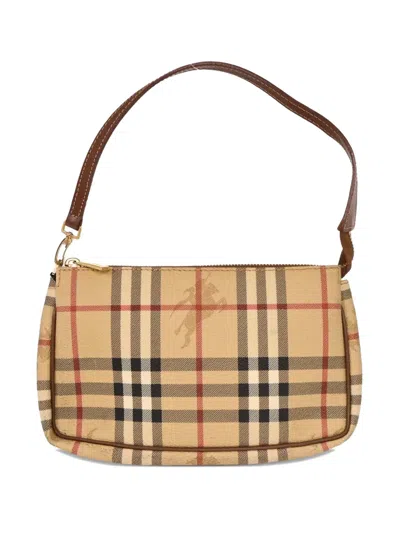 Pre-owned Burberry 1990-2000s Check-pattern Handbag In Neutral