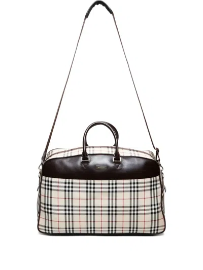 Pre-owned Burberry 1990-2000s Check-pattern Tote Bag In Neutral
