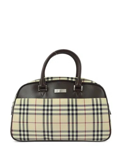 Pre-owned Burberry 1990-2000s House Check Handbag In Neutrals