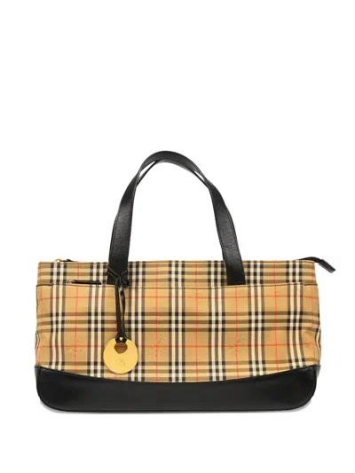Pre-owned Burberry 1990-2000s House Check-patterned Tote Bag In Neutral