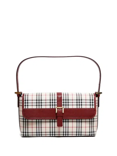 Pre-owned Burberry 1990-2000s House Check Shoulder Bag In Neutral