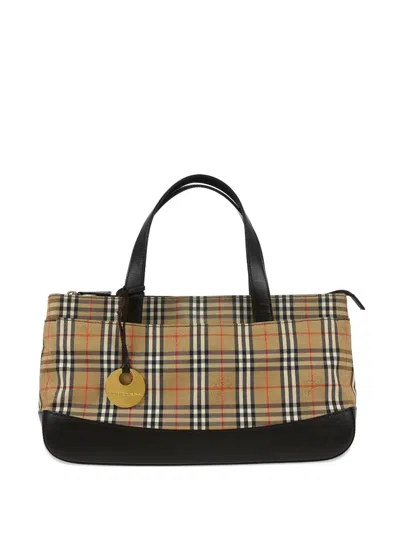Pre-owned Burberry 1990-2000s House Check Tote Bag In Neutral