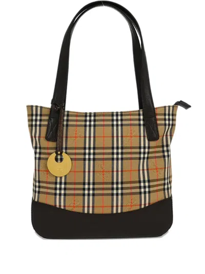 Pre-owned Burberry 1990-2000s House Check Tote Bag In Neutral