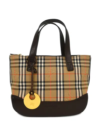 Pre-owned Burberry 1990-2000s House Check Tote Bag In Neutral