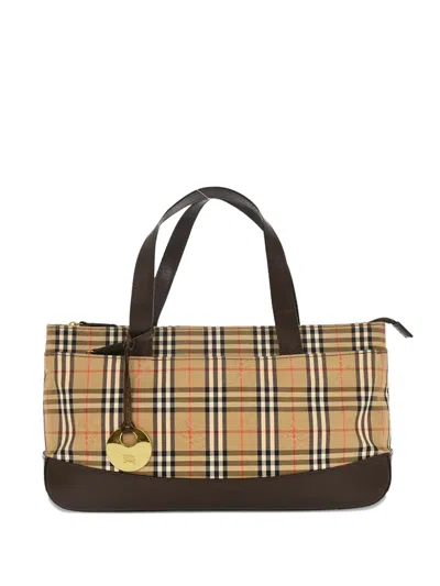 Pre-owned Burberry 1990-2000s House Check Tote Bag In Neutral