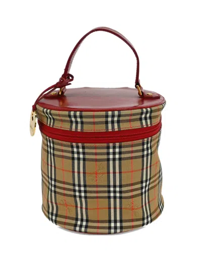 Pre-owned Burberry 1990-2000s House Check Vanity Handbag In Neutral