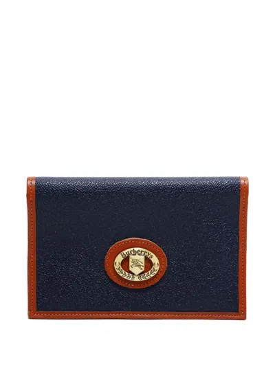 Pre-owned Burberry 1990-2000s Logo-plaque Wallet In Blue