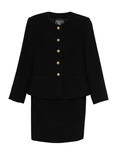 Pre-owned Burberry 1990-2000s Setup Suit Jacket Skirt In Black