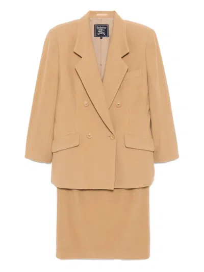 Pre-owned Burberry 1990-2000s Setup Suit Jacket Skirt In Neutral