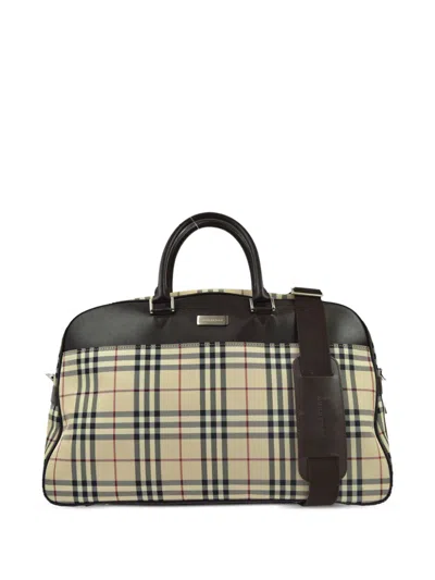 Pre-owned Burberry 1990-2000s Vintage Check Two-way Bag In Neutrals