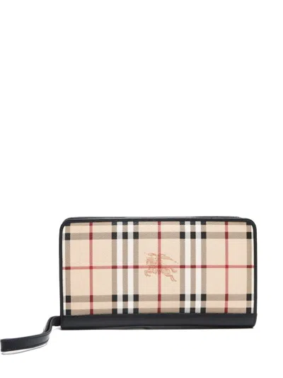 Pre-owned Burberry 1990-2010 Haymarket Check Bag In Neutrals