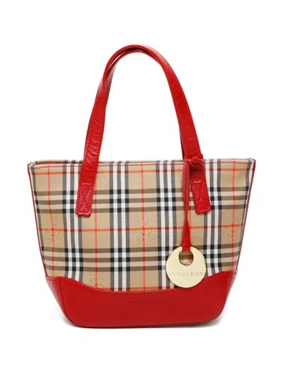 Pre-owned Burberry 1990-2010 Nova Check Mini Handbag In Neutral
