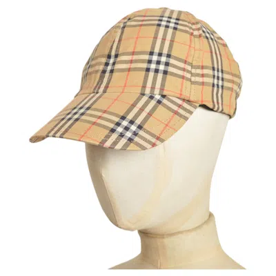 Pre-owned Burberry 1990's Vintage  Nova Check Tartan Baseball Cap In Sand