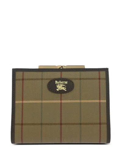 Pre-owned Burberry 1990-2000s Check Wallet In Neutral