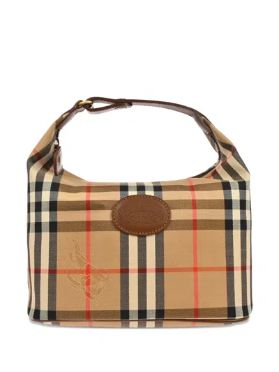 Pre-owned Burberry 1990-2000s Check-canvas Tote Bag In Neutral
