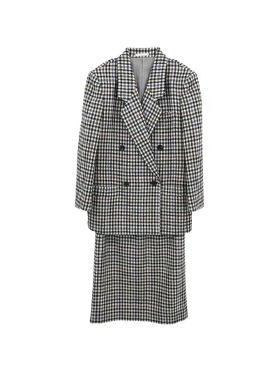 Pre-owned Burberry 1990-2000s Houndstooth Check Suit In White