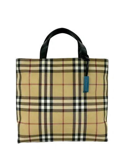 Pre-owned Burberry 1990-2015 Haymarket Check Tote Bag In Neutral