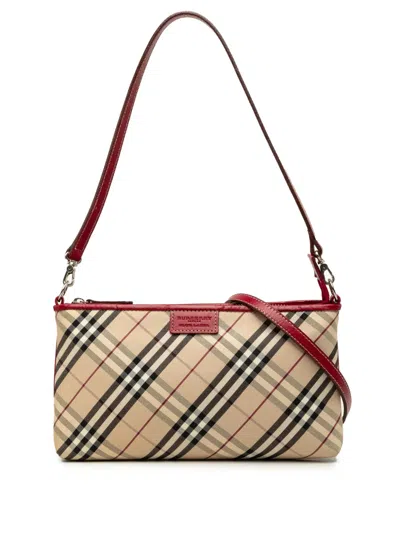 Pre-owned Burberry 1990-2015 Nova Check Canvas Satchel In Neutrals