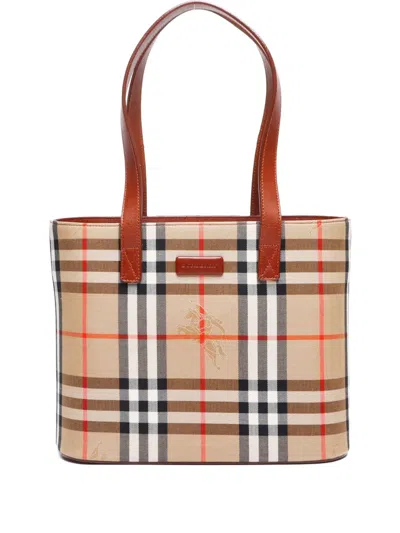 Pre-owned Burberry 2000-2015 Nova Check-pattern Handbag In Neutrals