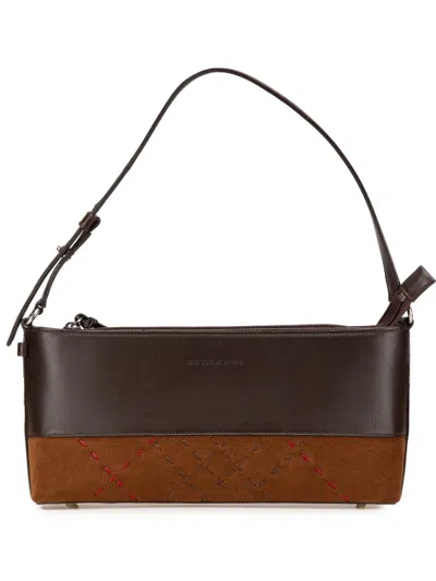 Pre-owned Burberry 2000-2017 Calfskin And Suede Stitch Shoulder Bag