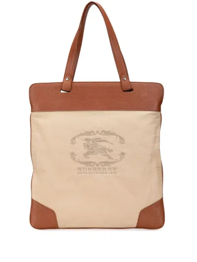 Pre-owned Burberry 2000-2017 Canvas Stowell Roll Up Tote Bag