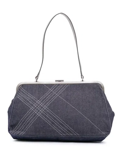 Pre-owned Burberry 2000-2017 Denim Frame Shoulder Bag
