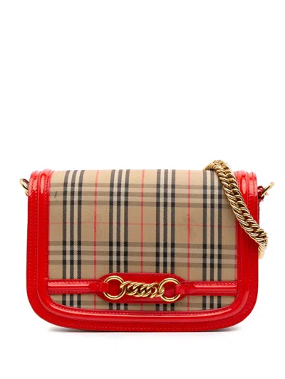 Pre-owned Burberry 2000-2017 Haymarket Check Canvas 1983 Link Flap Shoulder Bag