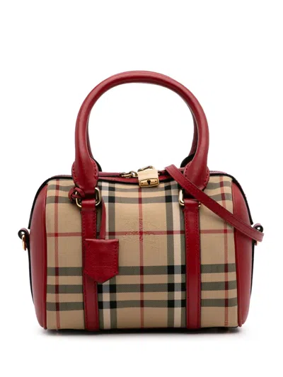 Pre-owned Burberry 2000-2017 Haymarket Check Canvas Boston Bag Satchel