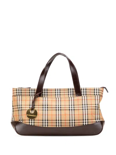Pre-owned Burberry 2000-2017 Haymarket Check Canvas Handbag