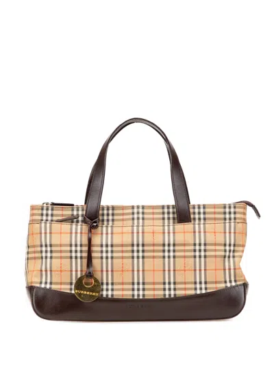 Pre-owned Burberry 2000-2017 Haymarket Check Canvas Handbag