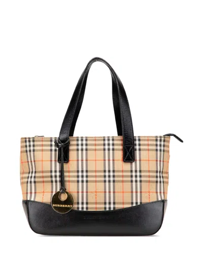 Pre-owned Burberry 2000-2017 Haymarket Check Canvas Handbag