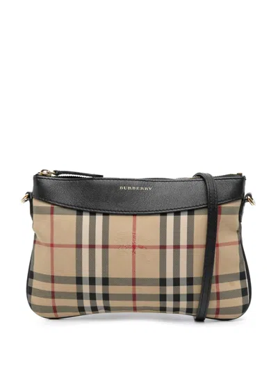 Pre-owned Burberry 2000-2017 Haymarket Check Canvas Peyton Crossbody Bag