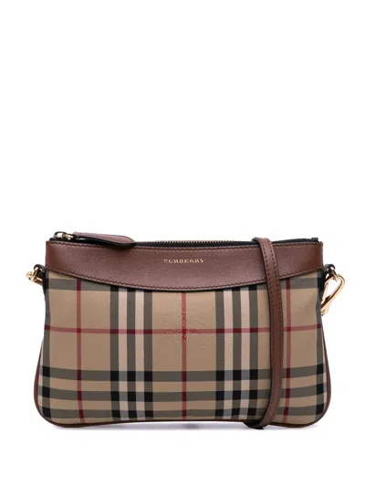 Pre-owned Burberry 2000-2017 Haymarket Check Canvas Peyton Crossbody Bag