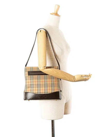 Pre-owned Burberry 2000-2017 Haymarket Check Canvas Shoulder Bag