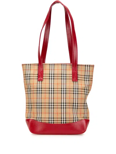 Pre-owned Burberry 2000-2017 Haymarket Check Canvas Tote Bag