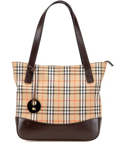 Pre-owned Burberry 2000-2017 Haymarket Check Canvas Tote Bag