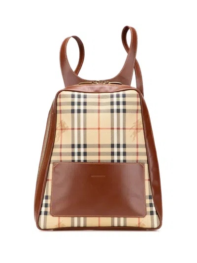 Pre-owned Burberry 2000-2017 Haymarket Check Coated Canvas Backpack
