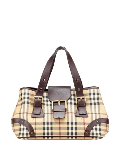 Pre-owned Burberry 2000-2017 Haymarket Check Coated Canvas Handbag
