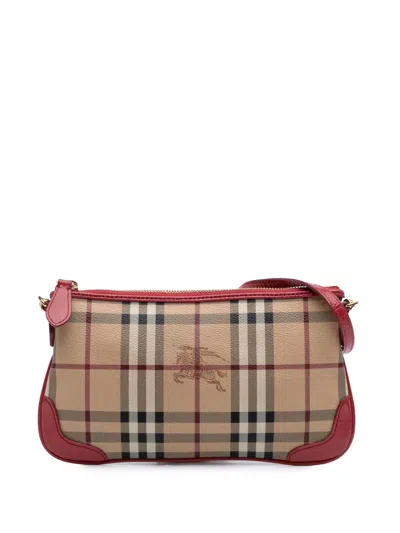 Pre-owned Burberry 2000-2017 Haymarket Check Coated Canvas Peyton Crossbody Bag