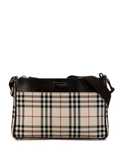 Pre-owned Burberry 2000-2017 House Check Canvas Crossbody Bag In Brown