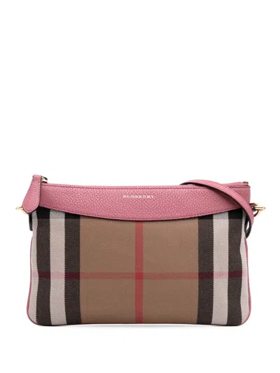 Pre-owned Burberry 2000-2017 House Check Canvas Derby Peyton Crossbody Bag