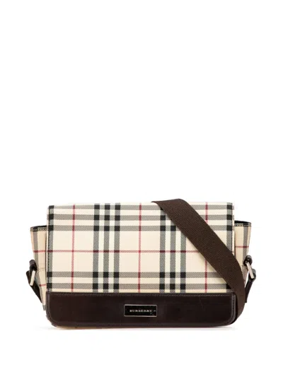 Pre-owned Burberry 2000-2017 House Check Canvas Flap Crossbody Bag