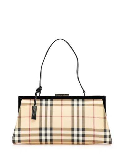 Pre-owned Burberry 2000-2017 House Check Canvas Frame Handbag